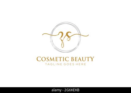 ZS Feminine logo beauty monogram and elegant logo design, handwriting logo of initial signature, wedding, fashion, floral and botanical with creative Stock Vector