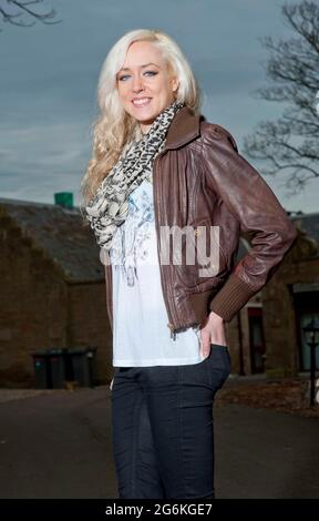 Eilish McColgan fashion shoot and training on Carnoustie beach photographed by Alan Peebles Stock Photo