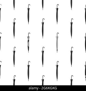 Seamless pattern with umbrella canes. Vintage gentleman wallpaper. Black retro ornament on white background. Father day, hipster background. Stock Vector