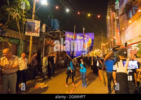 KOLKATA, WEST BENGAL , INDIA - FEBRUARY 7TH 2016: Celebration of Chinese new year at China Town , Kolkata with Chinese red dragon . It is the year of Stock Photo