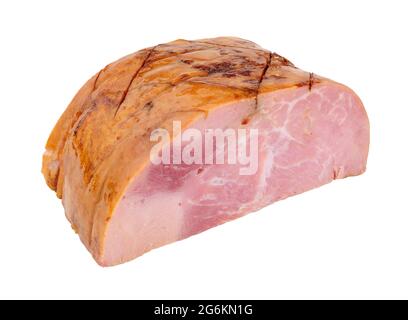 Honey glazed roast ham joint isolated on a white background Stock Photo