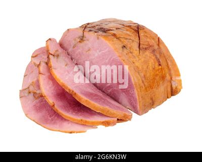 Honey glazed roast ham joint isolated on a white background Stock Photo