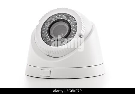 Security Camera isolated on white background with clipping path Stock Photo