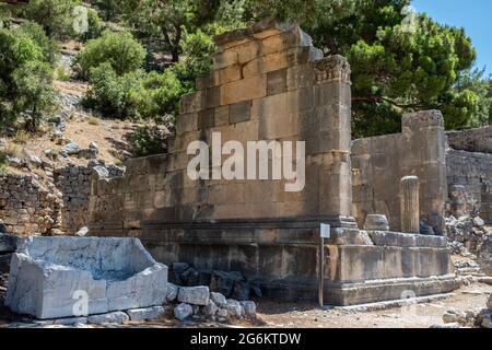 Ruins of the ancient city of Arycanda, Finike, Antalya, Turkey. Stock Photo