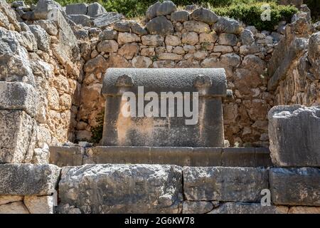 Ruins of the ancient city of Arycanda, Finike, Antalya, Turkey. Stock Photo