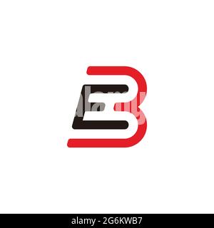 letter be simple geometric line colorful logo vector Stock Vector
