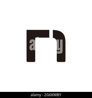 letter rn simple geometric lowercase logo vector Stock Vector