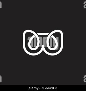 letter w abstract thin loop line logo vector Stock Vector