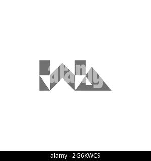 letter wb triangle geometric mosaic logo vector Stock Vector