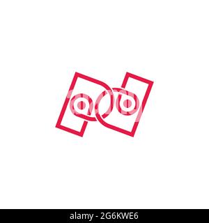 letter pd linked infinity line logo vector Stock Vector