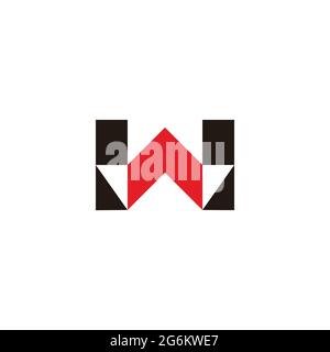letter w mosaic arrow geometric logo vector Stock Vector