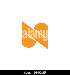 letter n flash geometric design simple logo vector Stock Vector