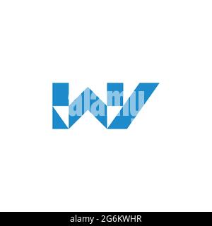 letter wv simple geometric triangle logo vector Stock Vector