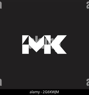 letter mk triangles geometric mosaic logo vector Stock Vector