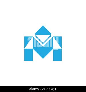 letter m triangle geometric abstract diamond logo vector Stock Vector