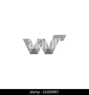 letter wr simple mosaic triangle logo vector Stock Vector