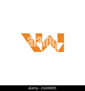 letter vw simple mosaic triangle logo vector Stock Vector