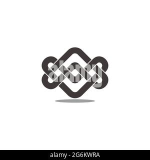 linked thin line arrow 3d logo vector Stock Vector