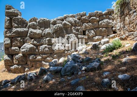 Ruins of the ancient city of Arycanda, Finike, Antalya, Turkey. Stock Photo