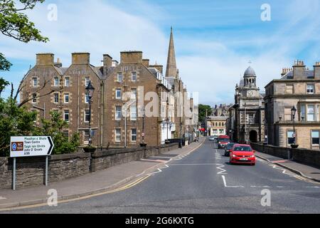 North Coast 500 route looking north along Bridge street, Wick, Caithness, Scotland Stock Photo