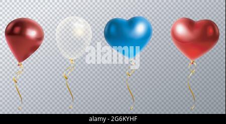 Foil air balloons set. Stock Vector