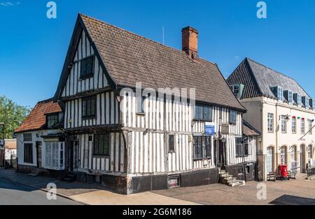 Dolphin house a Timber framed building in Church Street, Diss, Norfolk. Stock Photo