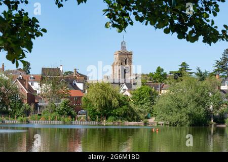 Diss (Mere) or lake of about 6 acres, In Norfolk. Stock Photo