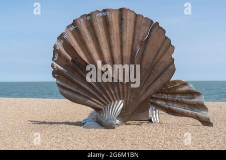 Aldeburgh scallop shell sculpture, Suffolk, UK, a tribute to the composer Benjamin Britten