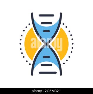 DNA icon. DNA icon isolated on white background. Design elements, colored. Element for mobile concepts and web apps. Flat style vector illustration. Stock Vector