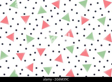 Texture in triangular style with circles. Vector wallpaper or fabric print. Stock Vector