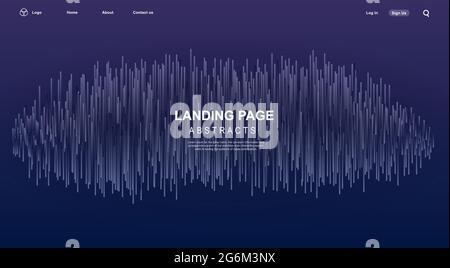 Landing page. Abstracts landing page. Background for page. Lines composed of glowing backgrounds. Abstract modern lines. Cool gradient shapes. Graphic Stock Vector
