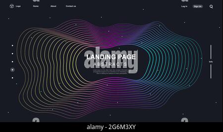 Abstract modern graphic element. Colorful geometric circular lines background. Dynamic colored shapes and waves. Liquid composition form. Gradient abs Stock Vector