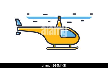 Helicopter icon. Air transport isolated on white background. Design elements, colored. Element for mobile concepts and web apps. Flat style vector ill Stock Vector