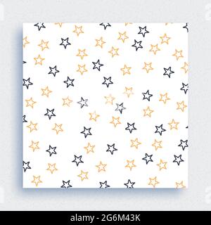 Patterns are done with brushes. Pattern of random stars. Vector wallpaper or fabric paint from brush strokes. Flat style vector illustration. Stock Vector