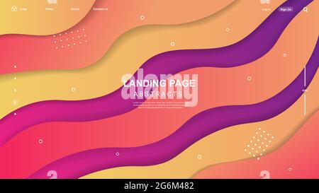 Abstract modern graphic element. Colorful geometric background. Dynamically colored shapes and waves. Liquid composition forms. Gradient abstract bann Stock Vector