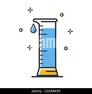 Measuring flask icon. laboratory equipment isolated on white background. Design elements, colored. Element for mobile concepts and web apps. Flat vect Stock Vector