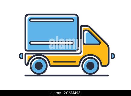 Delivery Lorry icon. Truck concept isolated on white background. Design elements, colored. Element for mobile concepts and web apps. Flat style vector Stock Vector