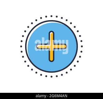 Add icon. Append icon isolated on white background. Design elements colored. Can be used for mobile concepts and web applications, brochures, social n Stock Vector