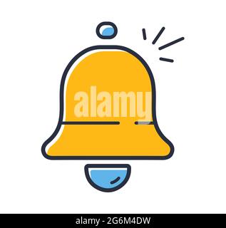 Bell icon. Message notification isolated on white background. Design elements colored. Can be used for mobile concepts and web applications, social ne Stock Vector