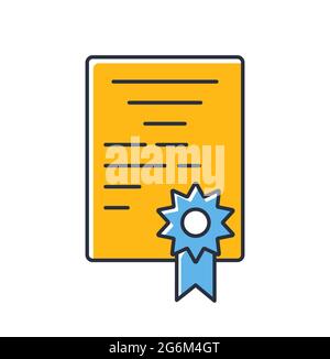 Charter icon. Certificate isolated on white background. Design elements color. Can be used for mobile concepts and web applications, social networks. Stock Vector