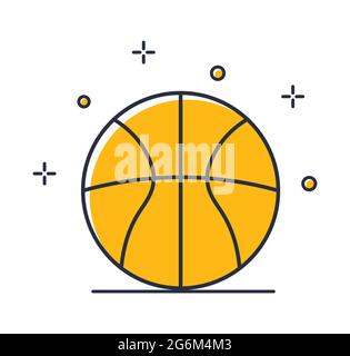 Basketball icon. Ball isolated on white background. Design elements color. Can be used for mobile concepts and web applications, social networks. Flat Stock Vector