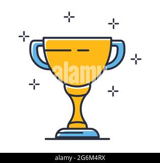 Cup icon. Trophy isolated on white background. Design elements color. Can be used for mobile concepts and web applications, social networks. Flat styl Stock Vector