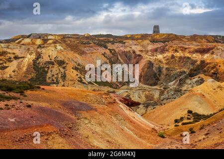 The Great Opencast of Pary’s Mountain, Anglesey, North Wales Stock Photo