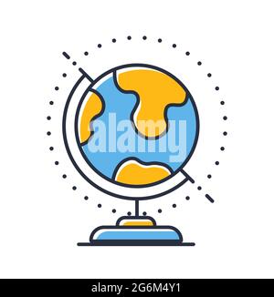School globe screen. Vector globe isolated on white background. Design elements color. Can be used for mobile concepts and web applications, social ne Stock Vector