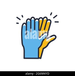 Latex gloves icon. Medical gloves isolated on white background. Design elements, colored. Element for mobile concepts and web apps. Flat style vector Stock Vector