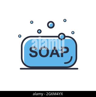 Soap icon. Medical drugs isolated on white background. Design elements, colored. Element for mobile concepts and web apps. Flat style vector illustrat Stock Vector