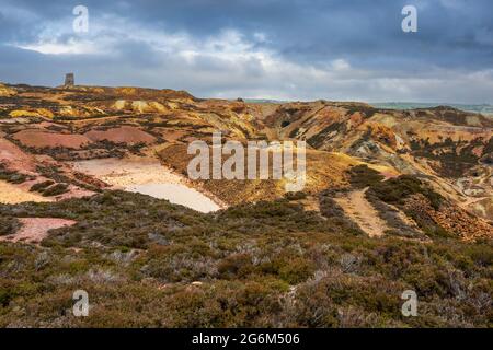 The landscape of Pary’s Mountain, Anglesey, North Wales Stock Photo