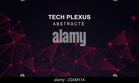 Molecular structure landing page. Abstract futuristic - technology molecules with polygonal shapes on a dark blue background.Futuristic- concept of di Stock Vector