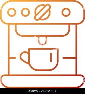 Espresso machine gradient linear vector icon Stock Vector