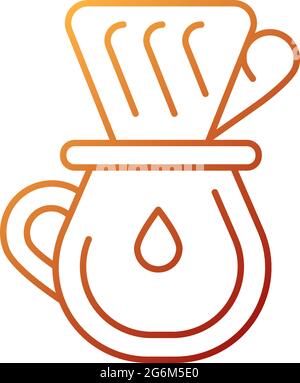 Drip coffee gradient linear vector icon Stock Vector